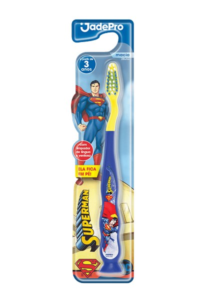 Escova De Dente Infantil Jadepro Superman Macia