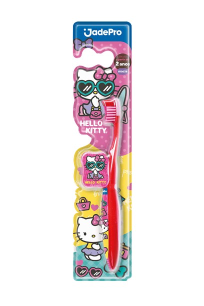 Escova De Dente Infantil Jadepro Hello Kitty Macia