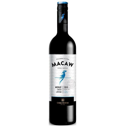 Vinho Tinto Nacional Macaw Merlot Demi-Sec 750ml