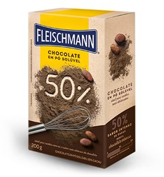 Chocolate Em Po Soluvel 50% Cacau Fleischmann 200g