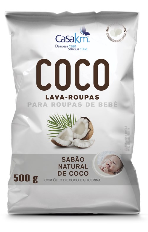 Sabão Em Pó Casakm Coco Roupas De Bebê 500g