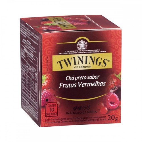 Chá Inglês Twinings Preto Frutas Vermelhas Com 10 Sachês 20g