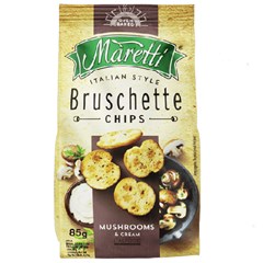 Snack De Trigo Cogumelos E Creme Maretti Bruschette Pacote 85g