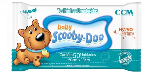 Toalhas Umedecidas Baby Scooby Doo C/50 Un 20cmx13cm
