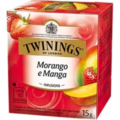 Chá Inglês Twinings Morango E Manga Com 10 Sachês 15g 