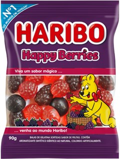 Bala Gelatina Haribo Happy Berries 90g