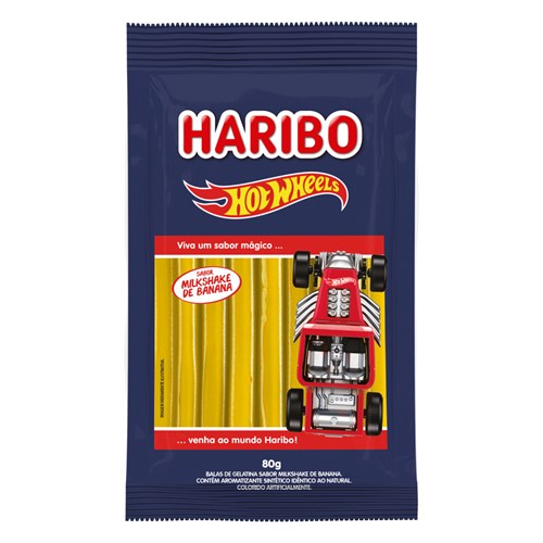 Bala Sticks Haribo Hot Wheels Shake De Banana 80g