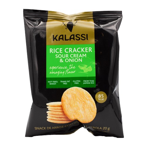 Biscoito De Arroz Tailandes Kalassi Rice Crackers Sour Cream & Onion 20g