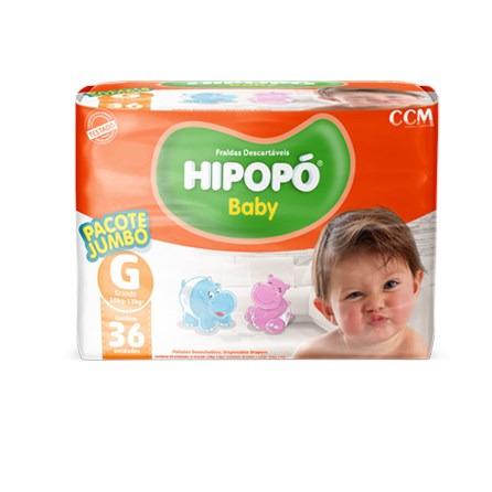 Fralda Hipopó Baby Jumbo G Com 30un