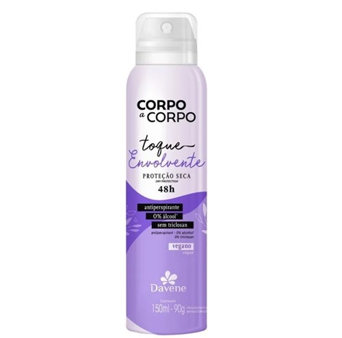 Desodorante Antiperspirante Aerossol Corpo A Corpo Envolvente Davene 150ml