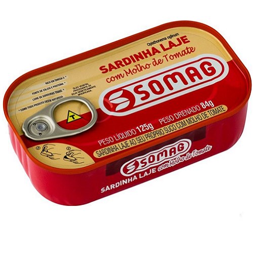 Sardinha Somag Laje Com Molho De Tomate 125g