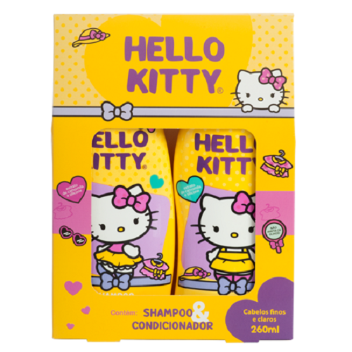 Kit Promocional Shampoo E Condicionador Hello Kitty Cabelos Finos E Claros 260ml