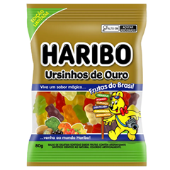 Bala Gelatina Haribo Ursinhos De Ouro Frutas Do Brasil 80g