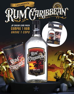 Rum Nacional Caribbean Com Copo 1l