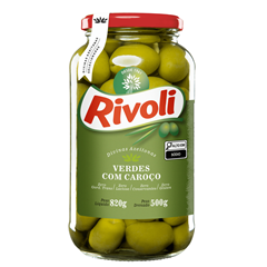 Azeitona Verde Rivoli Com Caroço 500g