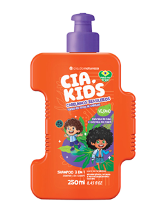 Shampoo 3 Em 1 Todos Os Tipos Cabelinhos Brasileiros Cia Kids 250ml