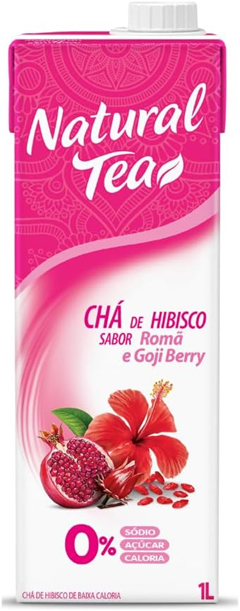 Cha Natural Tea Hibisco Roma E Goji Berry 1 Litro