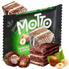 Biscoito My Motto Waffer Hazelnut & Cocoa 30g C/20 Unidades