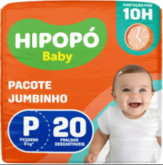 Fralda Hipopó Baby Jumbo P Com 36un